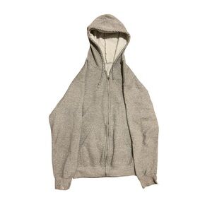 Vintage 90s Grey Full Zip Blank Men Hoodie Sz S